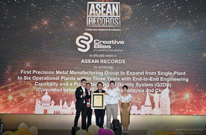 Creative Bliss Recognised by ASEAN Records for Rapid Multi-Plant Expansion in Precision Metal Manufacturing
