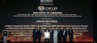 ORIZI Group Recognised by ASEAN Records for Largest Integrated Health, Wellness and Beauty OEM Manufacturing Group by Manufacturing Certifications, Regulatory Approvals and Audited Standards